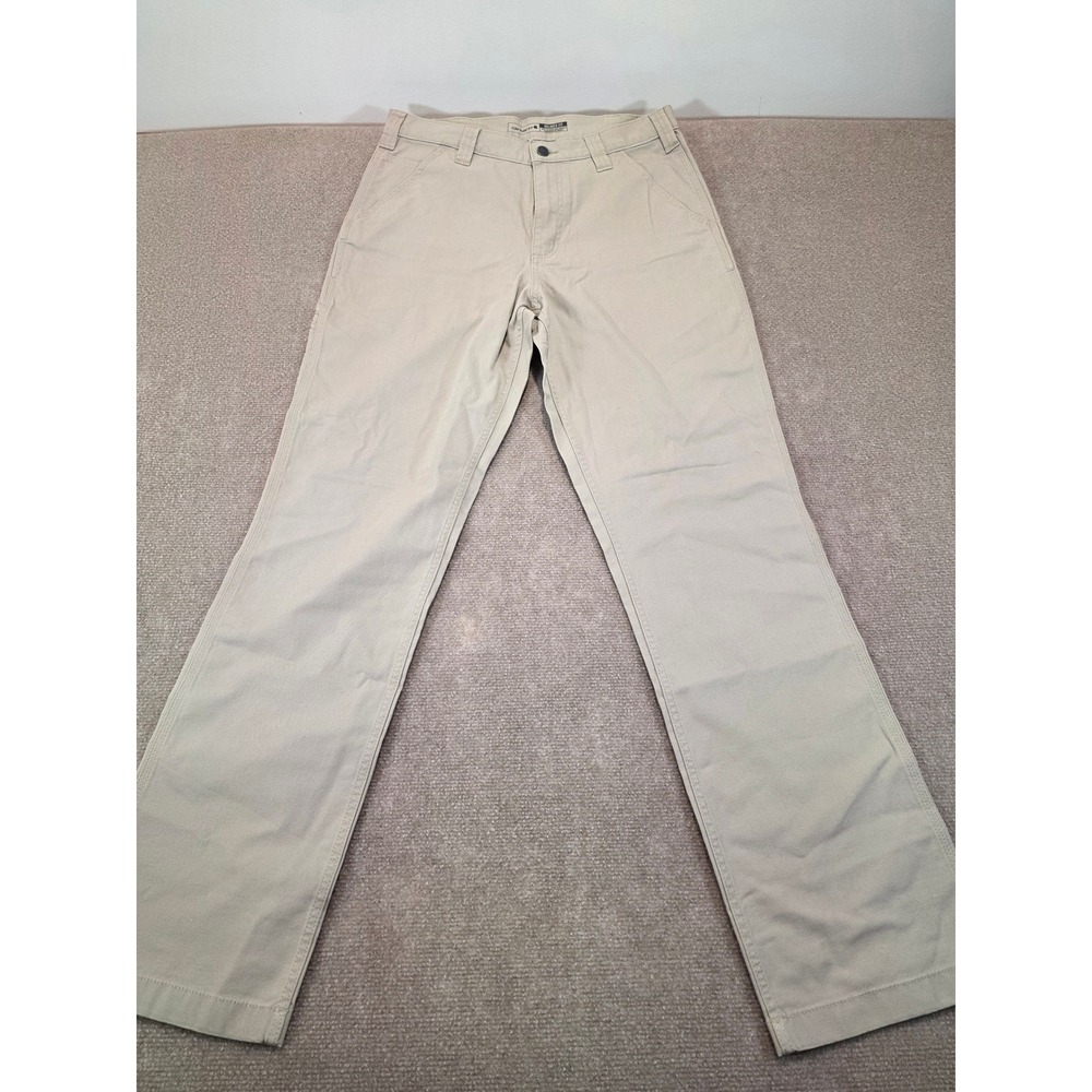 Carhartt Rugged Flex Relaxed Fit Canvas Work Pants Khaki 32x34 BN2291-M